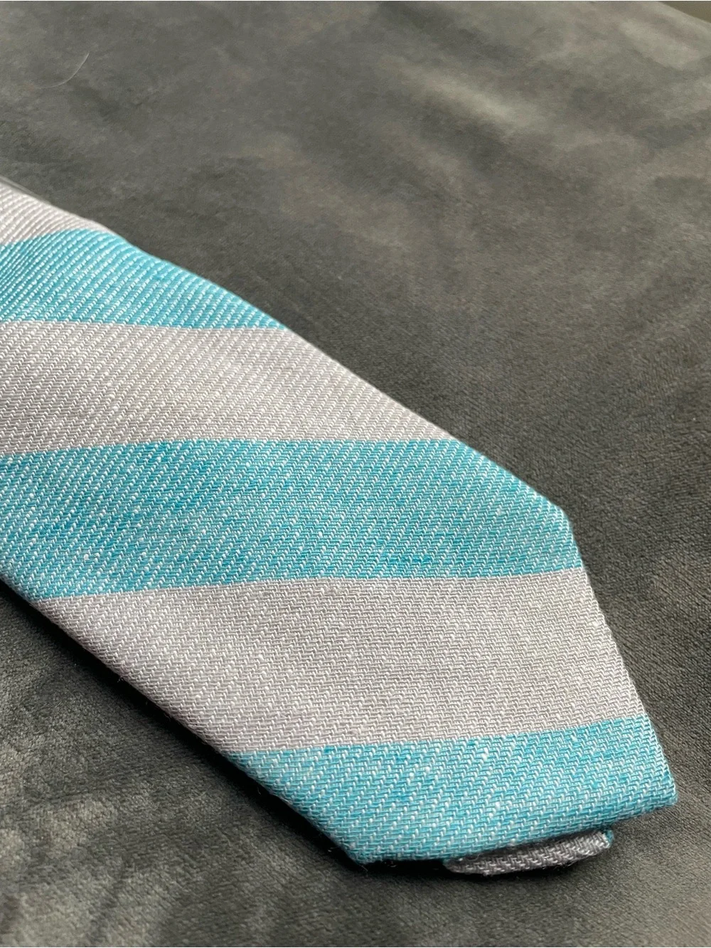 NWT Sprezza Light Blue and Gray Diagonal Stripe Men's Tie